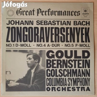 J. S. Bach zongoraversenyekGould Bernstein Golscmann - bakelit lemez