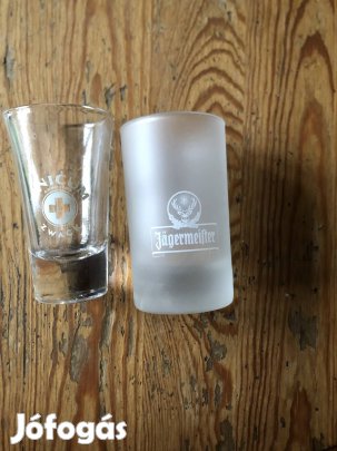 Jägermeister,Unicum pohár ,üveg 1600 Ft /db