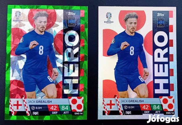 Jack Grealish Anglia Hero, Green Emerald Crystal Parallel focis kártya