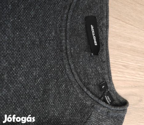 Jack&Jones grafit finomkötött férfi pulóver L