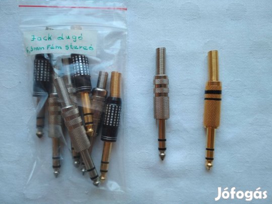 Jack dugó 6,3 mm ,fém és műanyag házzal