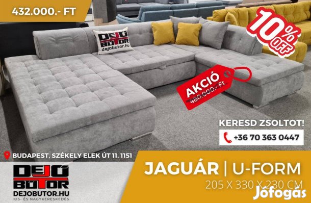 Jaguár sarok kanapé ülőgarnitúra 205x335x235 cm ualak gray
