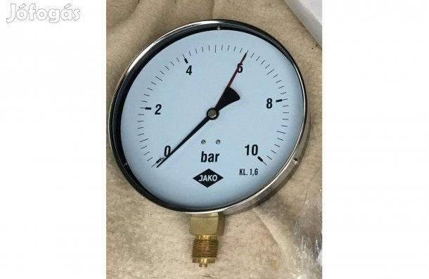 Jako nyomásmérő 0-10 bar /új, dobozban/