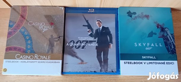 James Bond : Casino Royale , Quantum csendje , Skyfall Blu-Ray lemez!