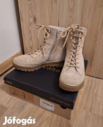 Jana bézs velúr bakancs, 38-as