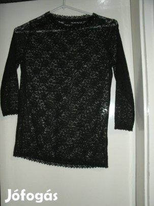 Janina fekete csipke blúz 40-es méret
