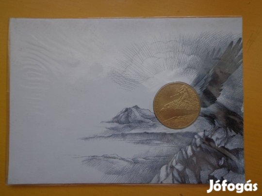 János Vitéz emlékérme levelezőlapon