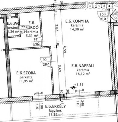 Jánossomorjai eladó 56 nm-es lakás