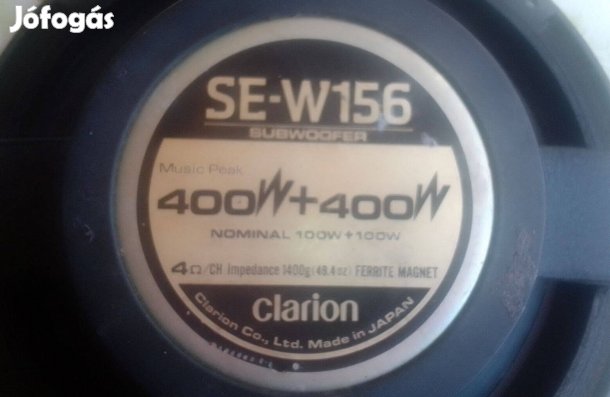 Japán Clarion dupla tekercses subwoofer-mélynyomó 40cm