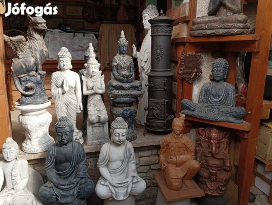 Japán Egzotikus kerti Buddha szobor Fagyálló műkő . Nem beton !