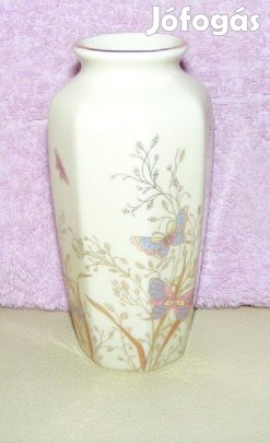 Japán Shibata porcelán lepkés, pillangós váza