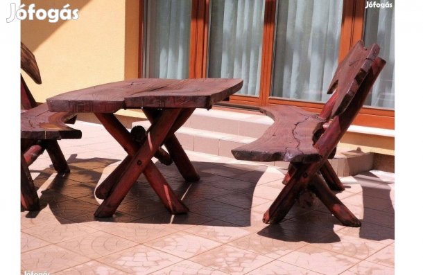 Japán akác kerti rönkbútor ,asztal ,pad