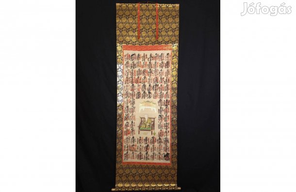 Japán buddhista kakejiku, templompecsétes zarándoktekercs (Showa-kor)