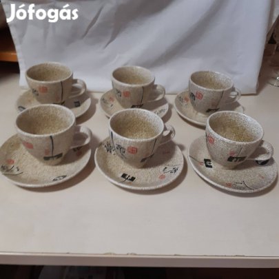 Japán kerámia kávés, teás szett 6 személyes