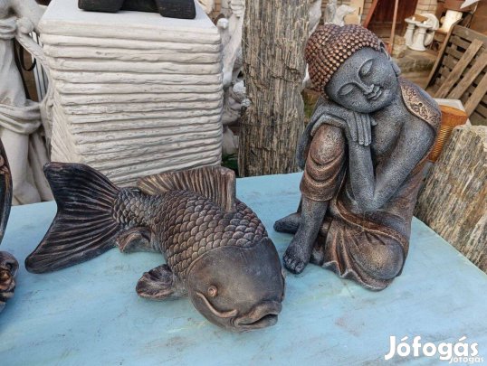 Japán kerti tó hoz Koi Ponty Hal szobor Minőségi Fagyálló műkő