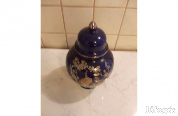 Japán kézzel festett fedeles váza