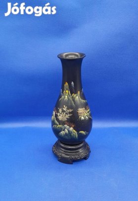 Japán mintás fa váza