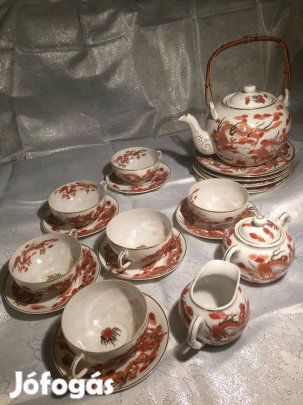 Japán tojáshéj porcelán teás - süteményes készlet eladó