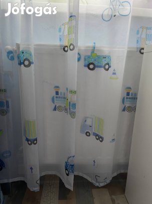 Járművek gyerek fényáteresztő voile függöny