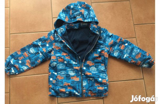 Járműves kapucnis széldzseki puha béléssel! 128-as