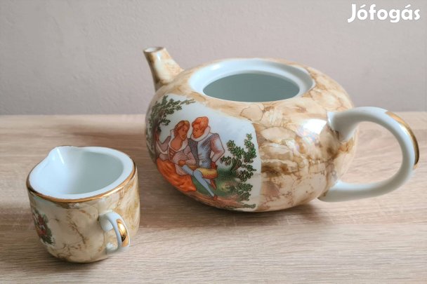 Jarolina porcelán tea kávé készlet kanna és kiöntő