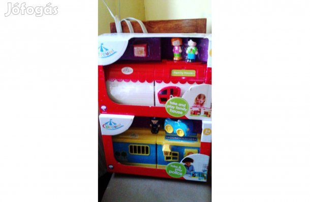 Játék Nagy Családi Ház Vagy Rendőrőrs, XXL Berendezéssel fogdával, Emb