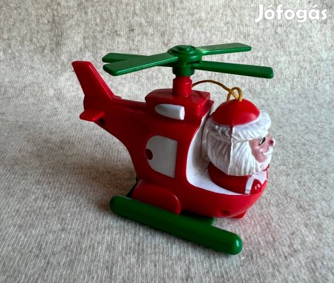Játék - helikopter mikulás, télapó, felhúzós 10 cm
