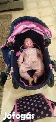 Játék babakocsi babával . Összecsukható