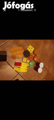 Játék fa hamburger készlet 