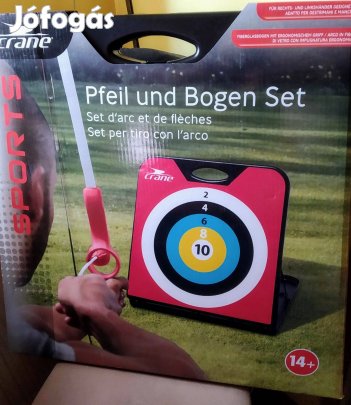 Játék ij és nyíl szett Új 133x22cm céltáblával -üvegszálas íj kb 133
