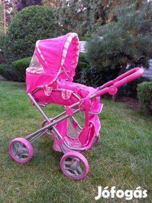 Játék pink babakocsi