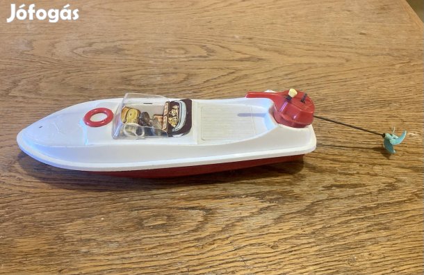 Játék ritkaság! Felhúzható Lido MS motorcsónak az 1950-es évekből