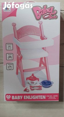 Játékbaba etetőszék kiegészítőkkel