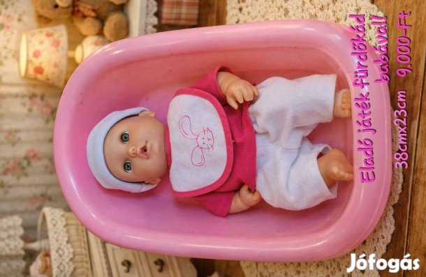 Játékbaba+fürdőkád!