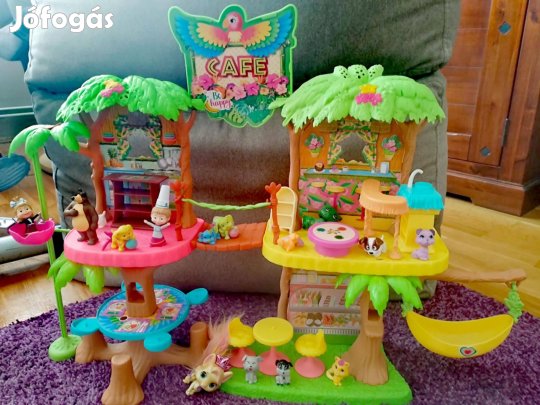 Játékcsomag extra nagy lány playmob., dzsungelház, pónik, babaház