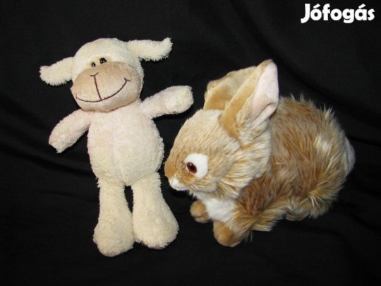 Játékfigura plüss új 26 cm egybe Bárány és Nyúl pihe- puhák