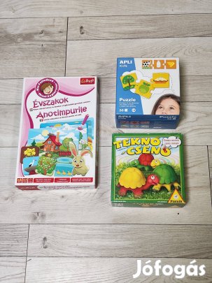Játékok 3 éveseknek ! Teknőcsenő , Évszakok , Logi-puzzle