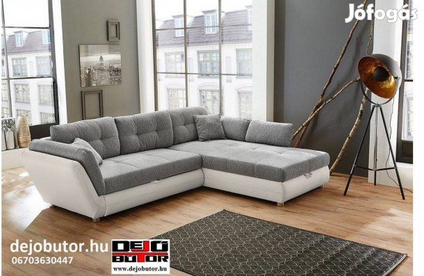 Java L szürke sarok párnás sarok kanapé ülőgarnitúra 297x210 cm