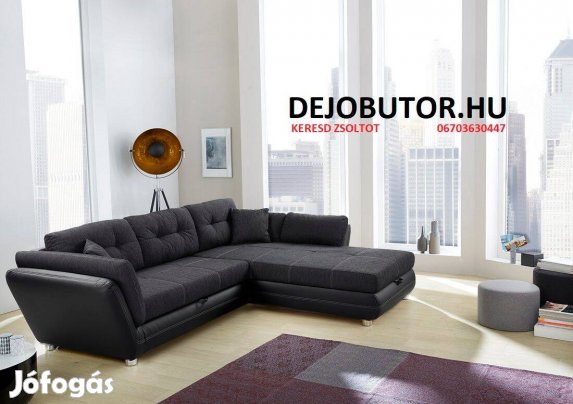 Java sarok black kanapé rugós ülőgarnitúra 297x212 cm ágyazható