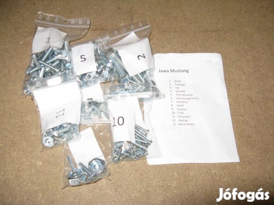 Jawa Mustang blokk és váz csavar készlet