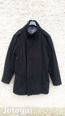 Jeff Banks fekete férfi gyapjú (szövet) kabát L-es