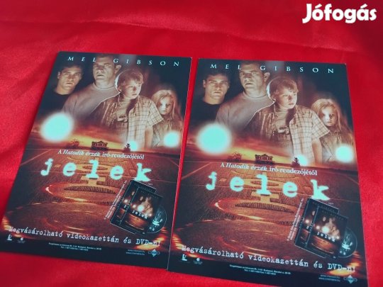 Jelek Signs képeslap 2 darab Mel Gibson film postatiszta nincs megírva