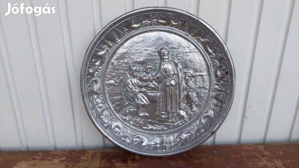 Jelenetes, hortobágyi puszta öntöttvas régi falitál