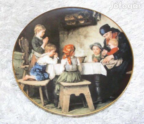 Jelenetes porcelán falitányér
