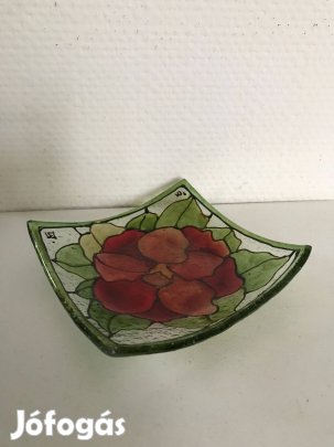 Jelzett Tiffany stílusú üvegtálka eladó
