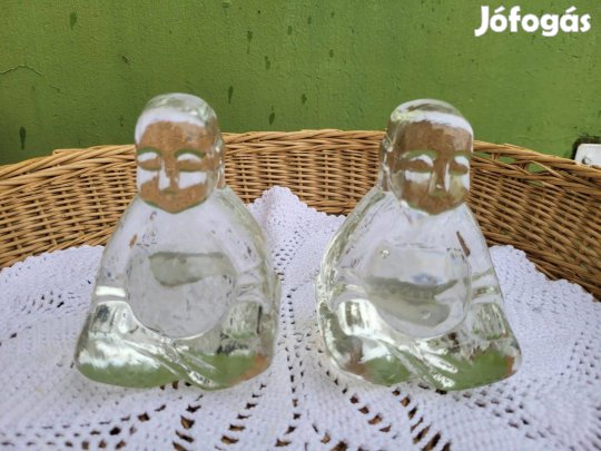 Jelzett, Leonardo üveg Budha szobor könyvtámasz pár