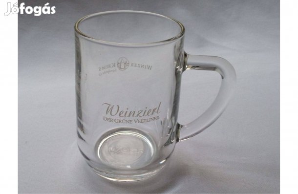 Jelzett, füles, forralt boros üvegpohár Bécsből * 2,5 dl * 1 darab