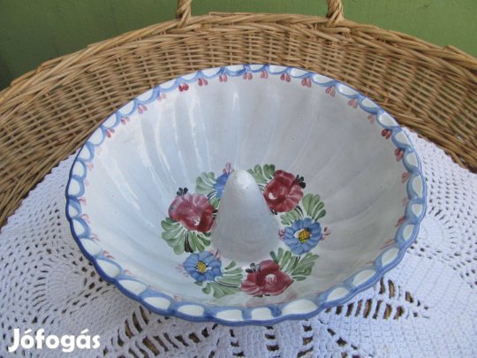 Jelzett, mindkét oldalán, kézzel festett kerámia sütőforma