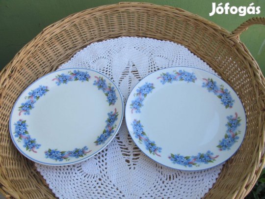 Jelzett, nefelejcs mintás porcelán kistányérok 2 db