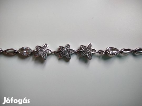 Jelzett ezüst csillagos karkötő 